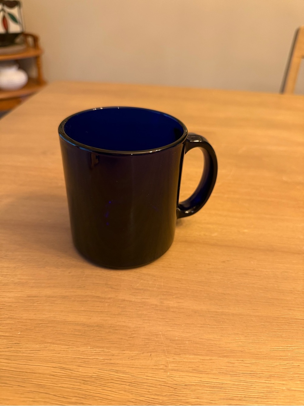 Vintage Libbey Cobalt Blue Heavy Glass Mug 12 oz Coffee Teacup - Made in USA
